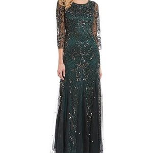 Pisarro Nights all Beaded & Sequin Illusion dress